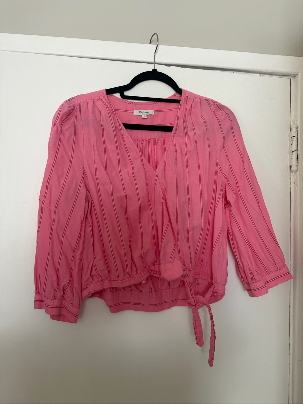 Madewell Pink Wrap Blouse - Lightweight Women's Top